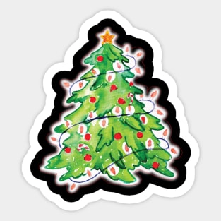 Christmas tree with decorations in Sticker